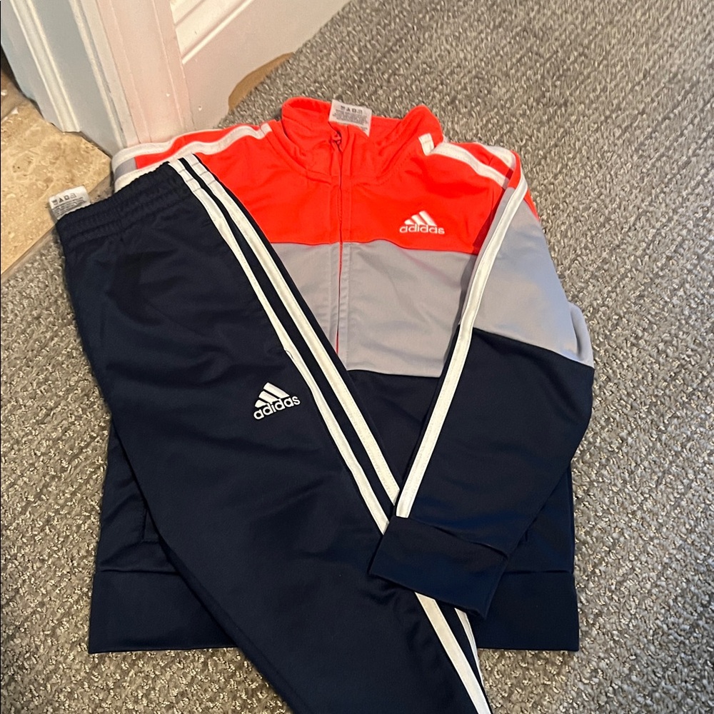 Adidas Red and Gray Tracksuit